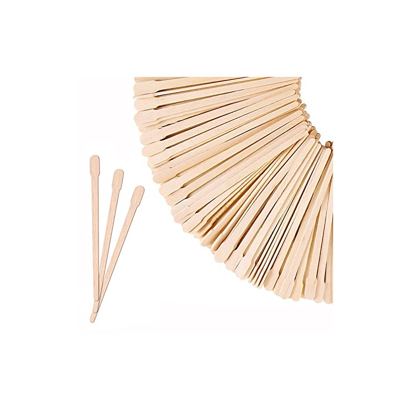 Mibly 500 Pcs Wooden Wax Sticks - Eyebrow, Lip, Nose