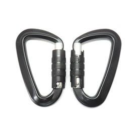 fregocs Carabiner Auto Lock Set of 2 1200kgf Black (for Climbing Mountaineering Outdoor Lightweight Self Lock) caal01 
