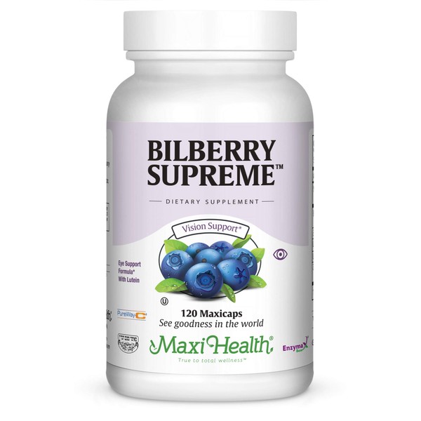 Maxi Health Bilberry Supreme with Eyebright and Lutein Eye Support Formula, 120 Count