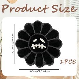 KFSCIP Cool Rugs, Cool, Gothic, for Bedroom, Round Bathroom Mat for Moisture Absorption, Bedroom Mats, 60x60 cm