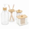Bamboo Bathroom Accessories Set 4 Pcs, 1 Qtip Holder,1 Soap