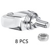 8 PCS Swivel Stem Casters,M8 White 25mm(1 inch) Castor Wheels