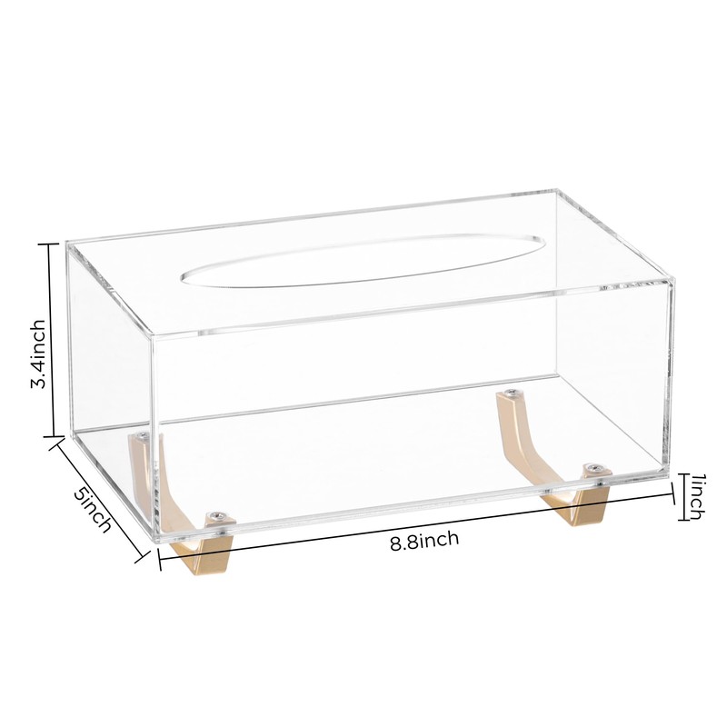 HBlife Clear Tissue Box Cover Rectangle Acrylic Tissue Box Holder