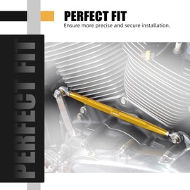 NICECNC Gold Gear Shift Linkage Gear Shift Lever Shifter Rod Aluminum Alloy CNC Machined Compatible with Harley Breakout FXBRS 114 2018-2020, CVO Tri Glide FLHTCUTGSE 2020-202, See Fitment