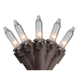 Northlight 35-Count Clear Mini Christmas Lights Set, 7ft Brown Wire