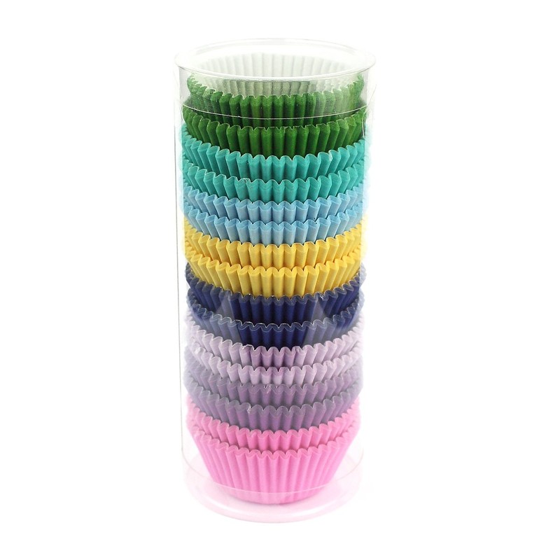 Xlloest Mini Cupcake Liners Muffin Wrappers Rainbow Bright Baking Cups