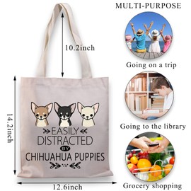 BDPWSS Chihuahua Tote Bags For Women Chihuahua Lover Gift Chihuahua Mom Canvas Shoulder Bag Chihuahua Puppies Dog Lover Gift (Chihuahua puppy TGCA)