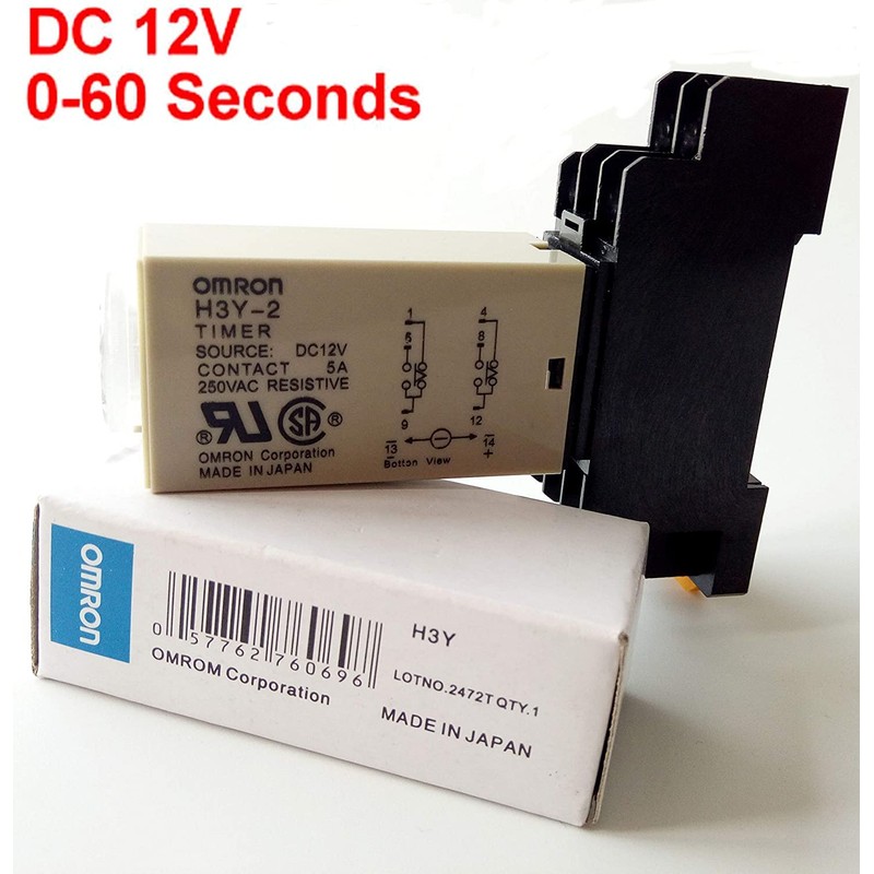 DC 12V Delay Timer Time Relay DPDT 0-60S Second and