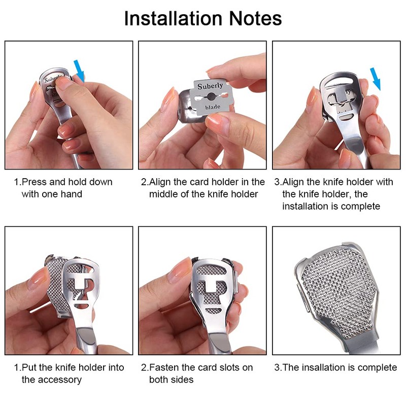 URAQT Stainless Steel Callus Slicer, Foot Scraper, Foot File, Rasp