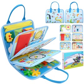 khlerox Busy Board Montessori Toy for Toddlers, Educational Learning Activity Sensor Board, Developing a Sensory Toy for Fine Motor Skills (Light Blue)