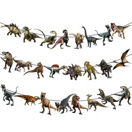 Dinosaur Party Banner Dinosaur Birthday Party Decorations 3Pcs Dinosaur World Party Cutout Banners T-Rex Hanging Decoration for Dino Theme Baby Shower Supplies