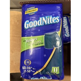 Goodnites boxers 60-110 +Lbs.sleep boxers /boys new. made in usa 4pack