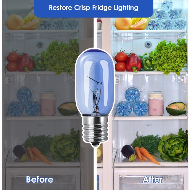 PWEOW Refrigerator Light Bulb 297048600 241552802, 40W, T8, for Frigidaire,