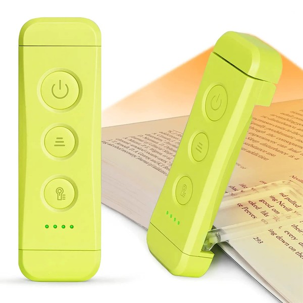Glocusent Book Light Reading Light for Bed Reading, Rechargeable Portable Clip-on LED Reading Light, 3 Color Temperature and 5 Brightness Adjustable, Small and Durable, Perfect for Book Enthusiasts and Kids