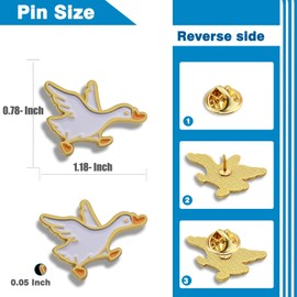 100Pcs Cute Fly Goose Enamel Lapel Pin 1 “ Lovely Animal inspirational Brooch Badge For Clothes Bags Hats