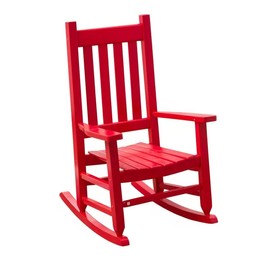 BplusZ Childs Red Rocking Chair Kid's Toddler Wooden Comfy Rocker Furniture Indoor Outdoor Patio Porch Balcony Reading Room Rocking Chair for Baby Children Ages 6-10, Red