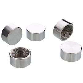 foto-kontor End Cap (Pack of 5) Suitable for Heimeier Thermostat Thread M30 x 1.5 Protection Valve End Piece, Valve Fuse, Radiator Valve Closure, Adjustment Protection, Stainless Steel