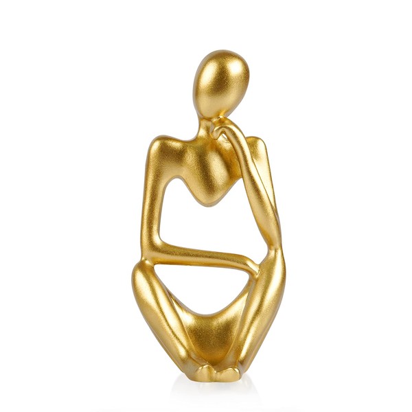 Ozzptuu Sandstone Resin Thinker Style Abstract Sculpture Statue Collectible Figurines