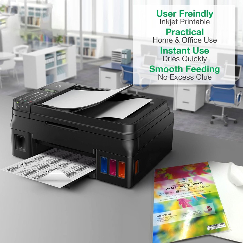 Evergreen Goods 10 Sheets Printable Sticker Vinyl for Cricut Cutters