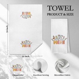 WARDOS Mimi Floral Kitchen Towels, Gifts for Mimi Grandma Mother's Day Hand Towels for Bathroom Kitchen Decorative, Best Grandma Gifts from Grandkids Dish Tea Towels Drying Cloth, 16x24 Inch