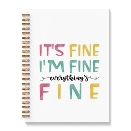 BAYOGITA Inspirational Notebook - Its Fine Im Fine Everythings Fine Journal, Motivational Spiral Notebook, Positive School Supplies Notebooks, Inspirational Gifts, Gifts for Employees, 5.5x8.3 Inches