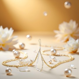 Gold Mobile Phone Lanyard, Metal Chain Pearl Beaded Phone Charms Lanyard Strap Universal Chain, Wrist Strap Anti Lost Charm Decorations Charm Keychain