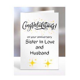 Congratulations on your anniversary Sister In Love and husband, greetings card, A5-94_122