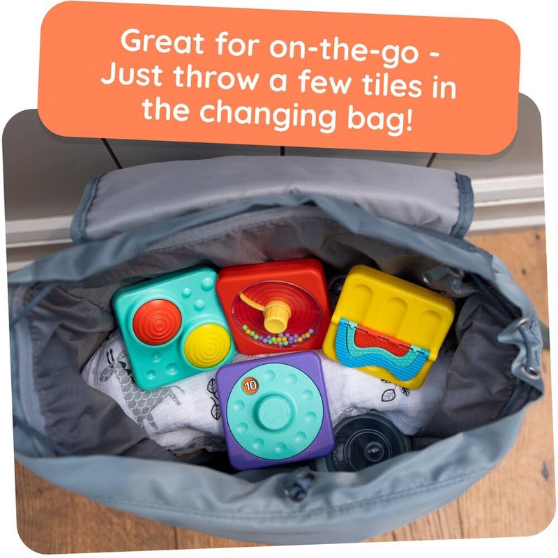 Fat Brain Toys PlayTab Essentials, Modular Sensory Activity Board, Busy