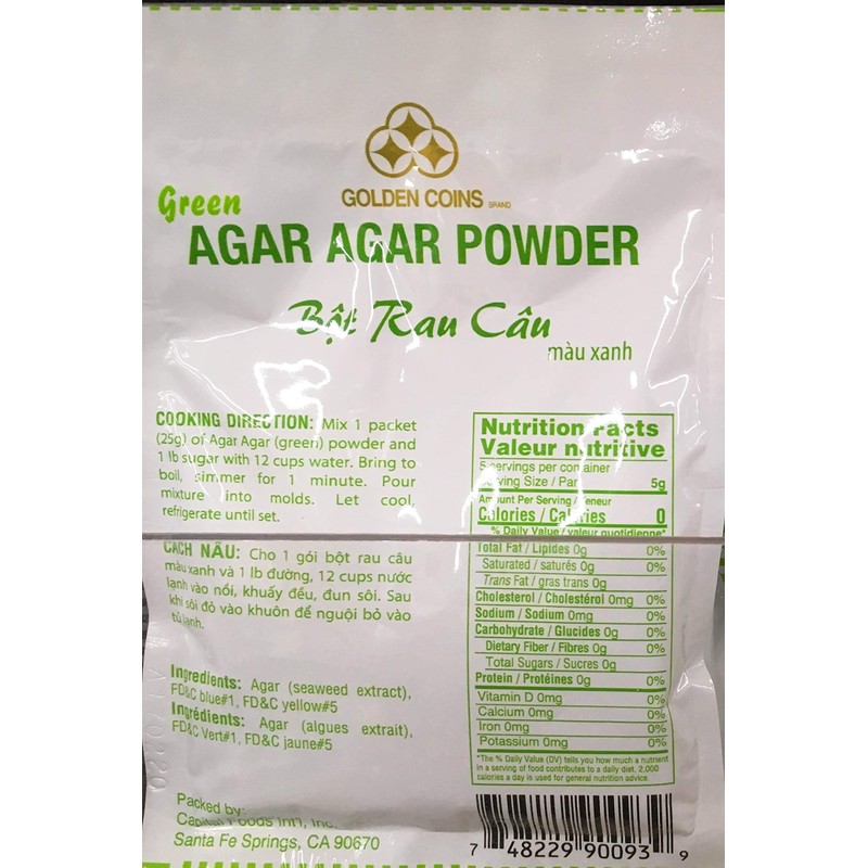 AGAR AGAR POWDER in Red, Yellow, Green or Blue (Green)