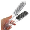 DECHOUS Shaped Double Sided Hair Straightening Comb Portable Brush for