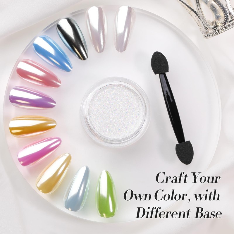 Born Pretty Silver Chrome Nail Powder Super Glossy Mirror Effect