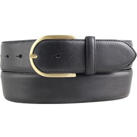 BELTINGER High Quality Denim Belt Made of Full Cowhide Leather with Golden Belt Buckle 4.0 cm | Cambered Leather Belt Women's 40 mm | Jeans Belt Made in Italy, Black, Gold