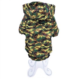 for Small Pet Cat Dog Raincoat Hoodie Coat Waterproof Rain Jacket Rainwear (L: Length - 16", Camouflage)