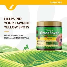 NaturVet NaturVet C GrassSaver Supplement for Dogs C Healthy Supplement to Help Rid Your Lawn of Yellow Spots C Synergistic Combination of B-Complex Vitamins & Amino Acids C 120 Soft Chews