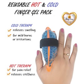 BodyMoves Finger Hot and Cold Ice Pack Plus Adult Finger Brace Splint Sleeve Thumb Support Protector Cushion Pressure Safe Elastic Breathable Stabilizers (Desert Sand)