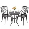 Withniture Cast Aluminum Patio Bistro 3Piece Set Rust-Resistant OutdoorTable Set
