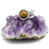 Miracles Minéraux Stainless Steel and Natural Stone Adjustable Ring, Natural