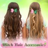Huquary 8 Pcs Witch Hair Accessories Pink and Green Bow