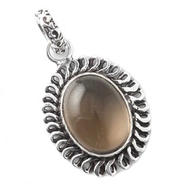 Genuine Smoky Topaz Gemstone Pendant 925 Sterling Silver Plated Designer Jewelry (2865_P_Smoky Topaz_ 4.55)