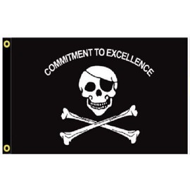 3X5 RAIDERS PIRATE COMMITMENT TO EXCELLENCE FLAG BANNER 100D GROMMETS
