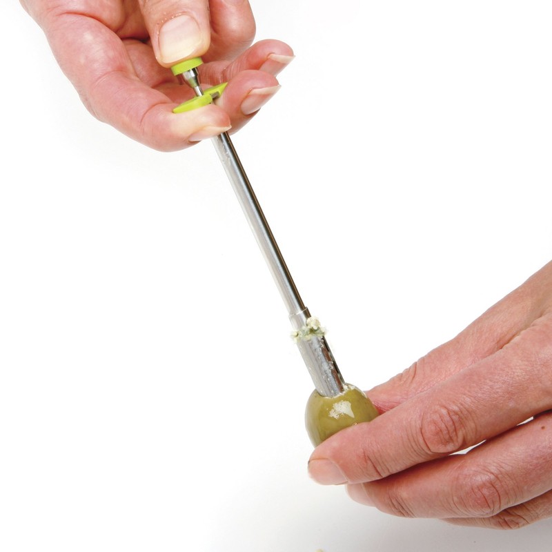 Norpro 1363 Stainless Steel Olive Stuffer, with Comfort Grips, Green
