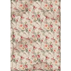 Stamperia A4 Rice Paper for Decoupage - House of Roses - Fabric