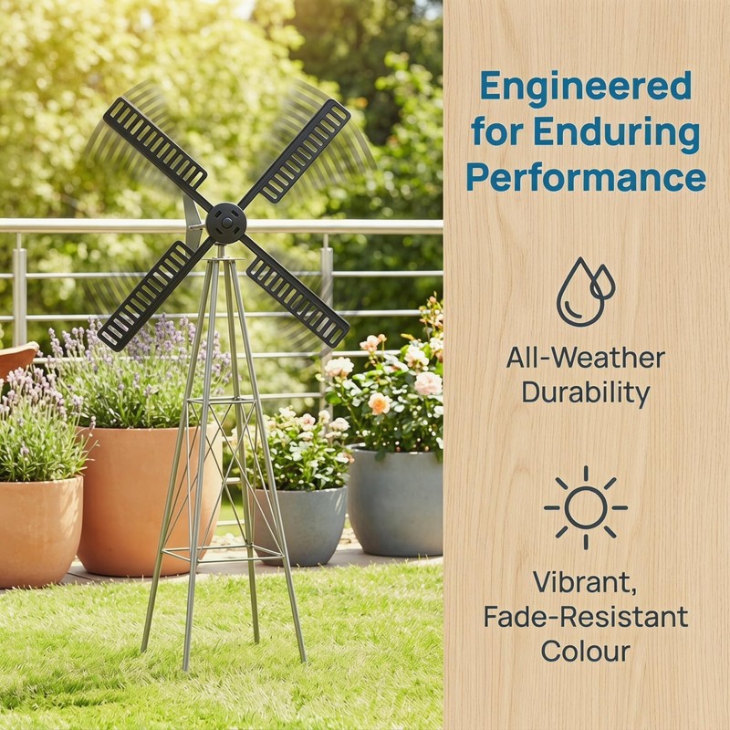 INOOMP Garden Windmill Blades, Outdoor Waterproof Wind Mill Accessories, Large