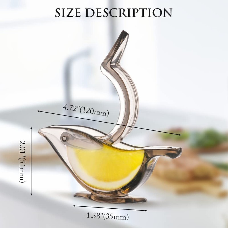 AUAUY Manual Lemon Squeezer, Acrylic Manual Lemon Slice Squeezer, Bird
