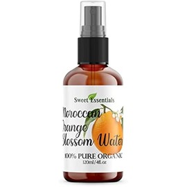 Premium Organic Moroccan Orange Blossom (Neroli) Water | 4oz Spray Imported from Morocco | Food Grade | Packed with Natural Antioxidants. Perfect for Hydrating & Rejuvenating Your Face & Neck