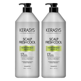Kerasis Scalp Dandruff Care Fresh Cool Protein Shampoo Lemon Citrus Scent, 980ml, 2 bottles / 케라시스 두피 비듬케어 프레쉬쿨 단백질 샴푸 레몬시트러스향, 980ml, 2개