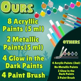 Bambibo Shell Painting Craft Kit for Kids - MEGA Pack, 54 in 1 | Glow in the Dark Shell Painting Kit | Large Art Kit for Kids Ages 8-12 | Kids Sea Shell Painting Kit | Shell Painting Kit for Kids 6-12