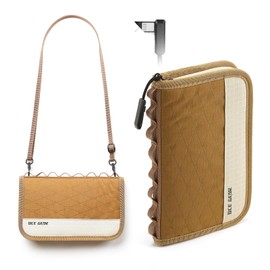 Travel Wallet Passport Holder with Airtag Slot Crossbody Document Organizer with Wrist Strap Lightweight Passport Pouch Portable Card Case with SIM Card Holders and Eject Pin for Women & Men (Brown)