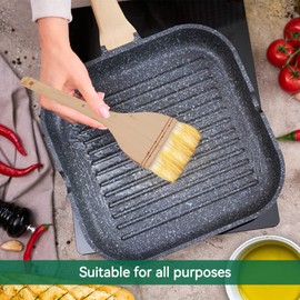 Cyrank Sheep Hair Brushes Wash Brush, Soft Brush, Flat Brush for Chopping, Foundation Brush, Paddle Surface Brush, Large Surface Flat Brush Set for Watercolour, Pottery and Painting, Chinese Brush