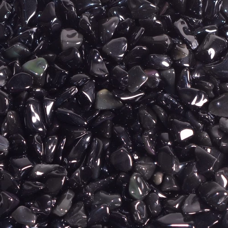 Justinstones Natural Rainbow Obsidian Polished Chips Crushed Tumbled Stone Crystal